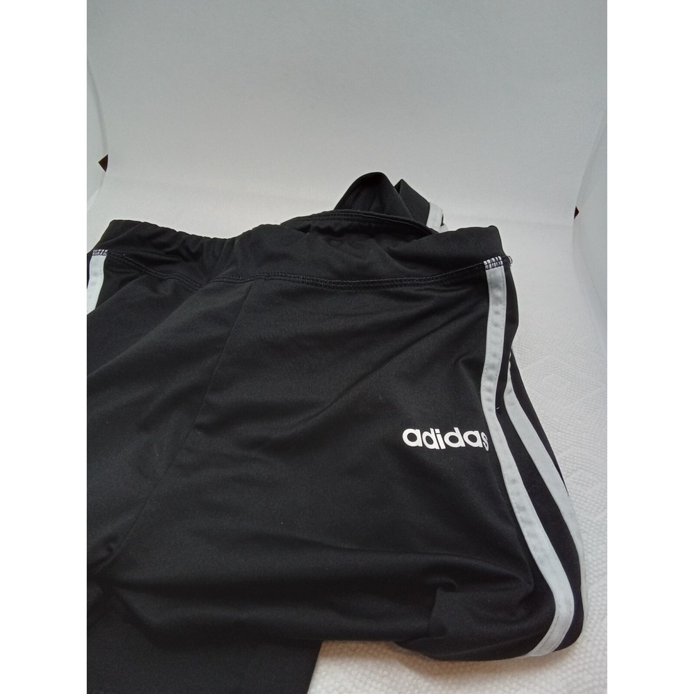 Adidas Girls Black Leggings White Side Stripes Athletic Pants Size‎ 16 Kids